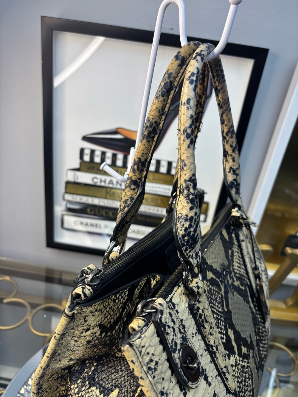 Coach 2015 Crosby Python embossed carryall EUC - Picture 7 of 11